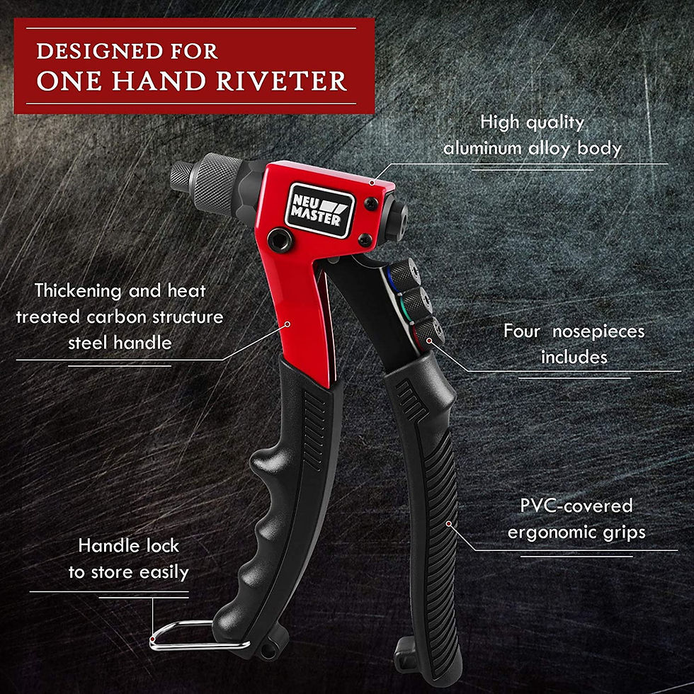 Thumbnail: NEU MASTER Rivet Gun with 200Pcs Rivets, Manual Rivet Gun Kit with 4 Tool-F..