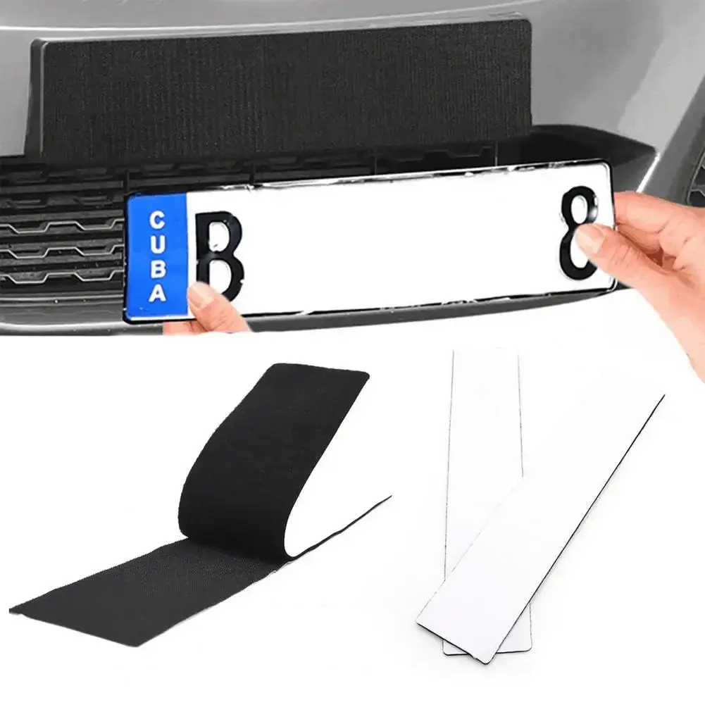2pcs/Set Unique Frameless License Plate Holder Harmless Polyester Adhesive Numbe