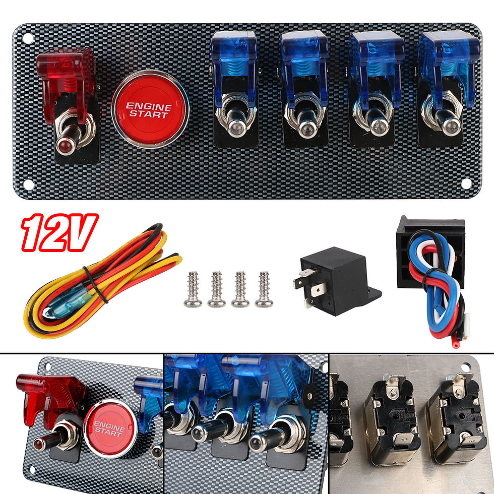 Thumbnail: 12V Rocker Switch Panel Light Toggle Racing Car Starter Ignition Start Stop Push