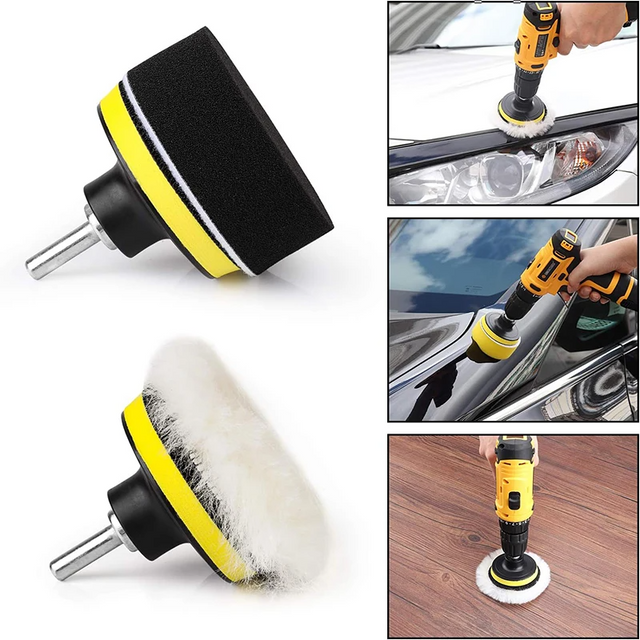 Thumbnail: Car Buffing Pads Sponge Foam Kit Wool Polishing Pad Car Polisher Pads Kit Drill