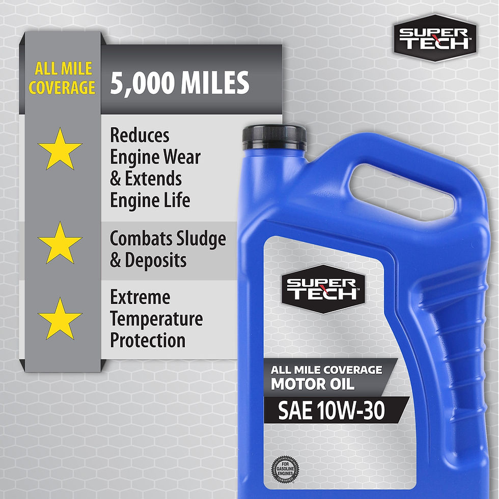 Thumbnail: Super Tech All Mileage Synthetic Blend Motor Oil SAE 10W-30 5 Quarts