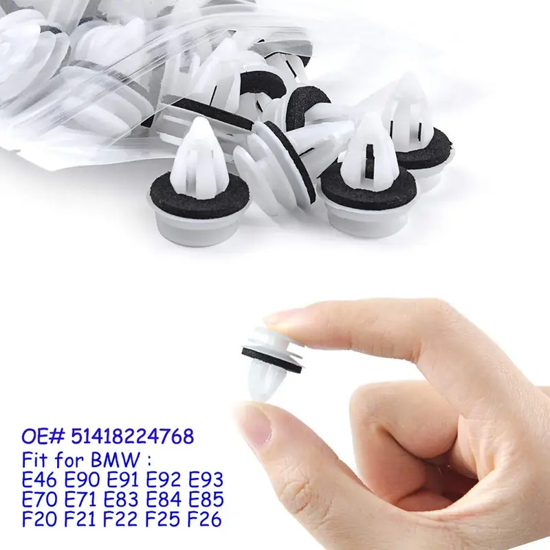 Thumbnail: 50pcs 51418224768 Plastic Rivets Clip for BMW E46 E53 E90 E91 E70 E71 E83 Car Do