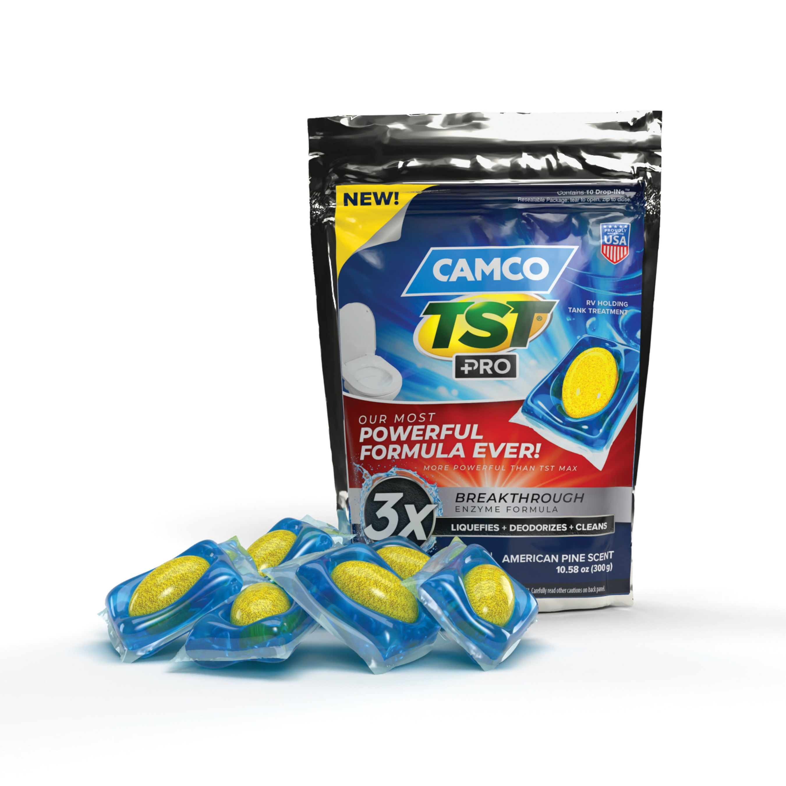 Camco TST PRO RV Toilet Treatment Drop-INs - Septic Safe - Fresh Scent, 10-..