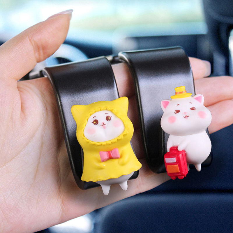 Thumbnail: Cartoon Pig Duck Rear Seat Back Hook Headrest Holder Storage Hanger Multi-functi