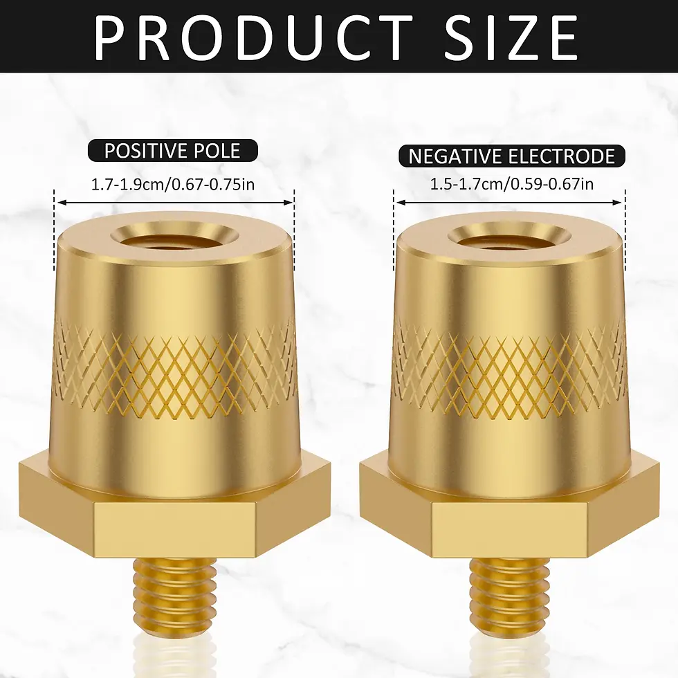 Thumbnail: 1 Pair Battery Pole Adapter Brass Battery Terminal Connector M6 Thread Positive