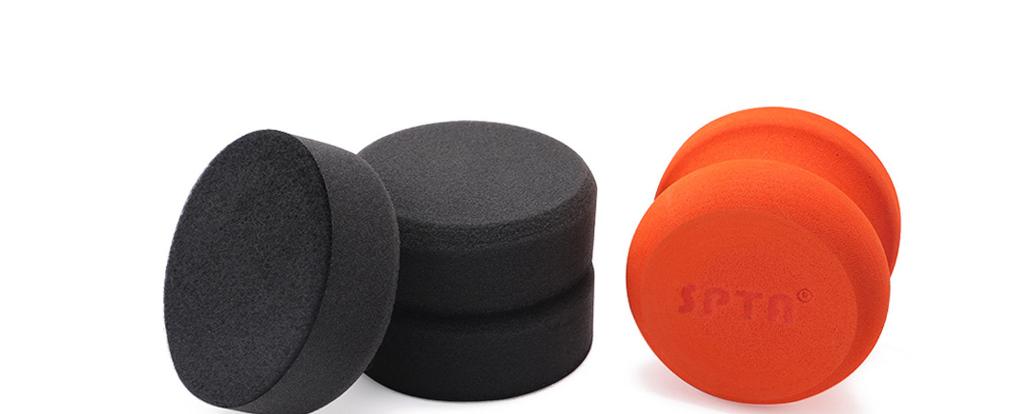 SPTA 3”Car Hand Wax Applicator Pad Kit Dia Sponge Tire Dressing Applicator Pad w