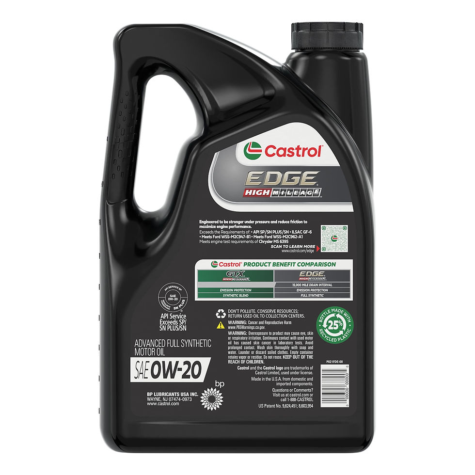 Thumbnail: Castrol EDGE High Mileage 0W-20 Advanced Full Synthetic Motor Oil, 5 Quarts
