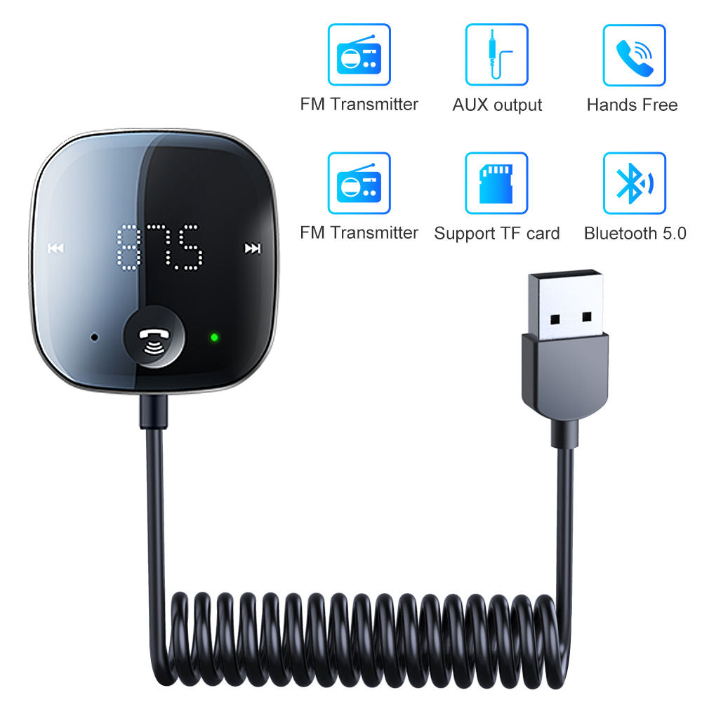 Bluetooth 5.0 FM/AUX Transmitter Audio FM Transmitter and Receiver Hands-Free Ca