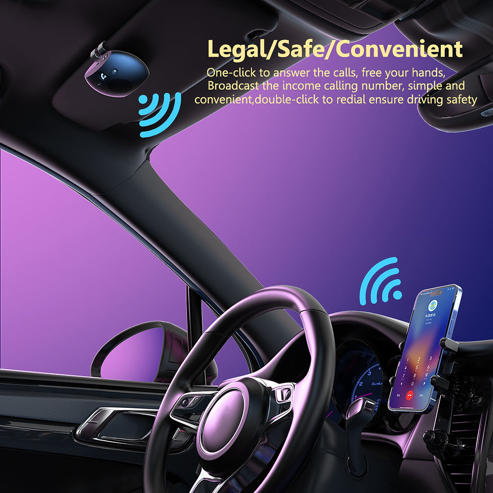 Thumbnail: Car Audio Receiver Bluetooth 5.3 Speakerphone Sun Visor Clip Universal Bluetooth