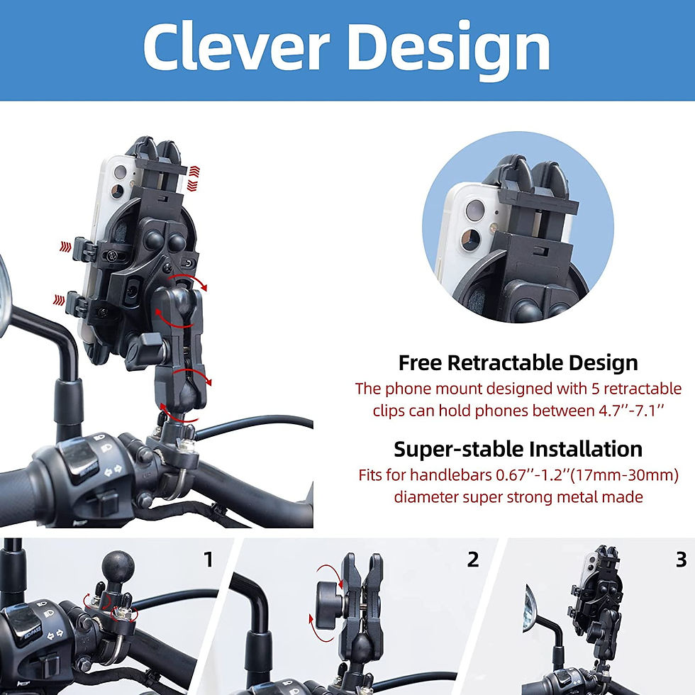 Thumbnail: ROCKBROS Motorcycle Bike Phone Mount with Vibration Dampener for 4.7''-7.1'..