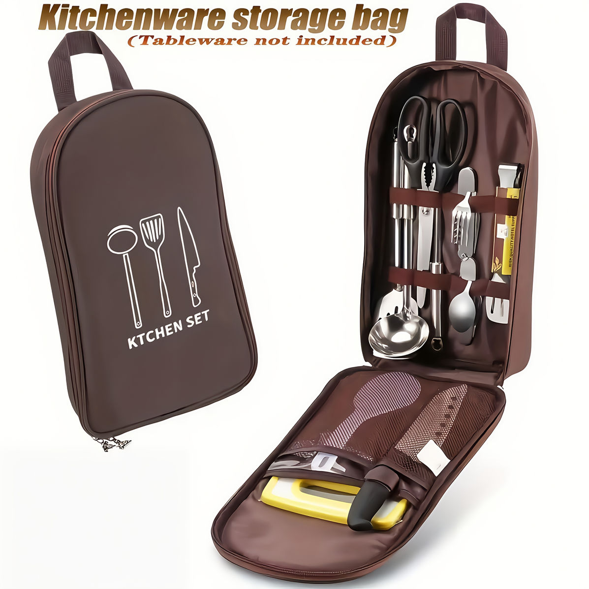 Outdoor Cooking Bag Camping Storage Bag PortableCooking Utensil Organizer Storag