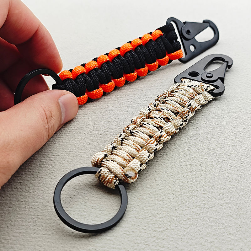 Thumbnail: 1pc Outdoor Multi-Functional Bracelet Backpack Keychain Handwoven Sport Paracord