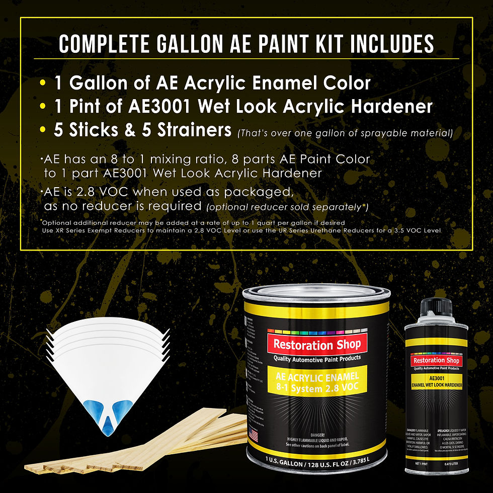 Thumbnail: - Super Gloss Jet Black Acrylic Enamel Auto Paint, Complete Gallon Paint Kit, Si
