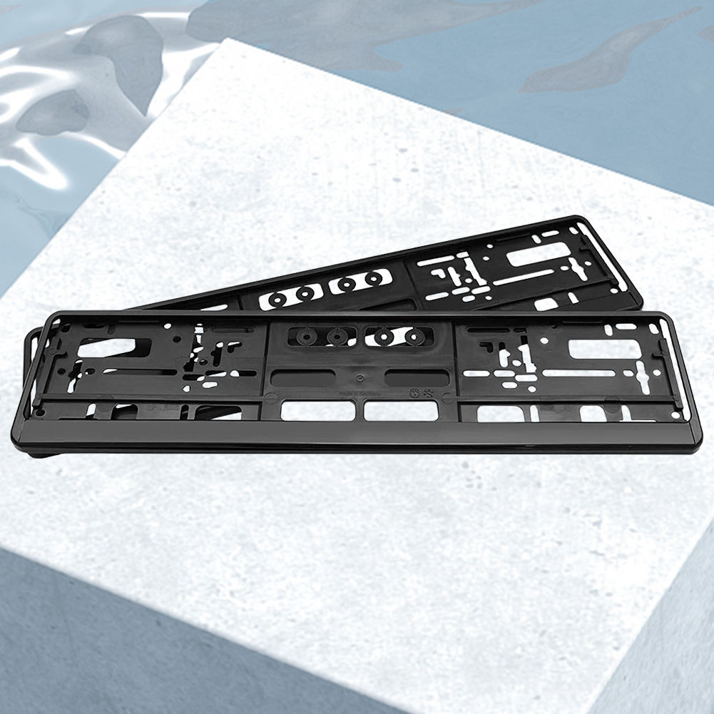 2Pcs License Plate Holder Mount Black Car Tag Cover EU Standard License Plate Fr