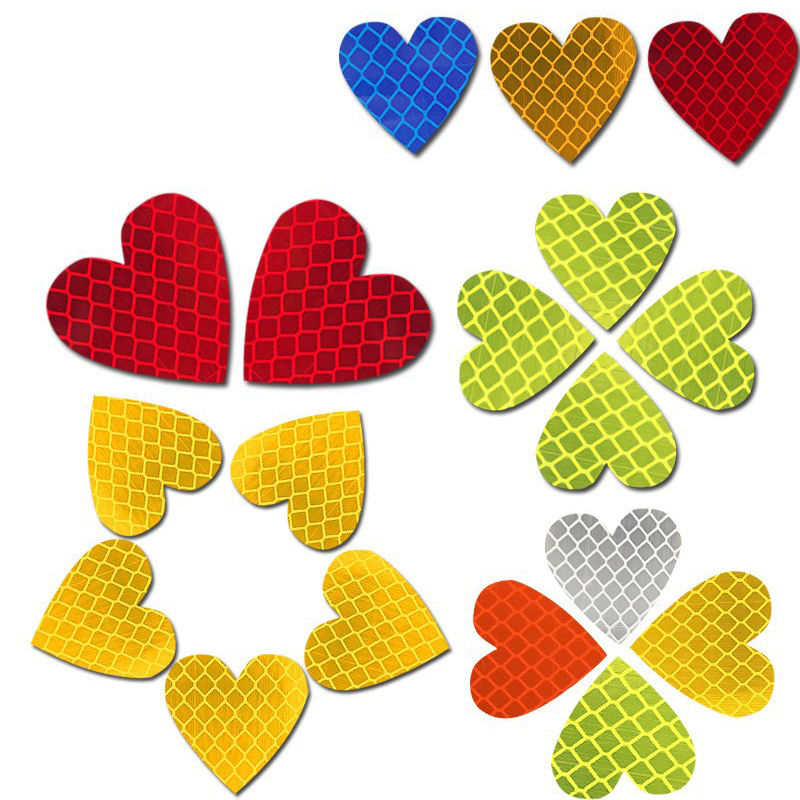 Thumbnail: 12pieces/set heart shape Auto Exterior Universal Safety Warning Mark Reflective