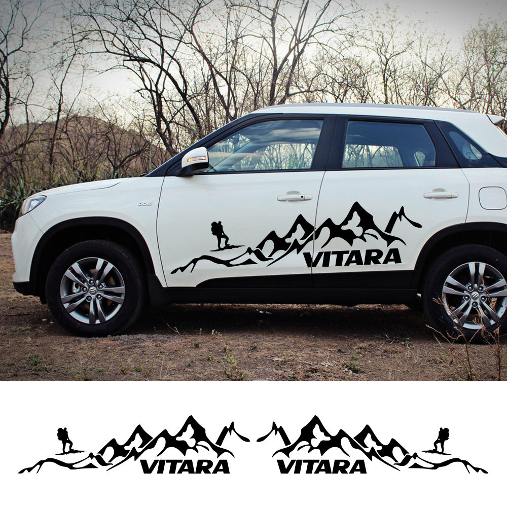 2pcs Car Stickers For Suzuki Vitara 1990 2017 2020 2022 Mountaineering Styling V