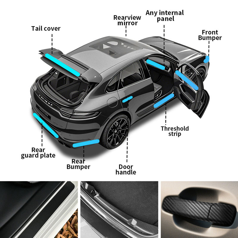 Thumbnail: 1 Roll 3D Carbon Fiber Car Door Edge Protector PVC Waterproof and Scratch Resist