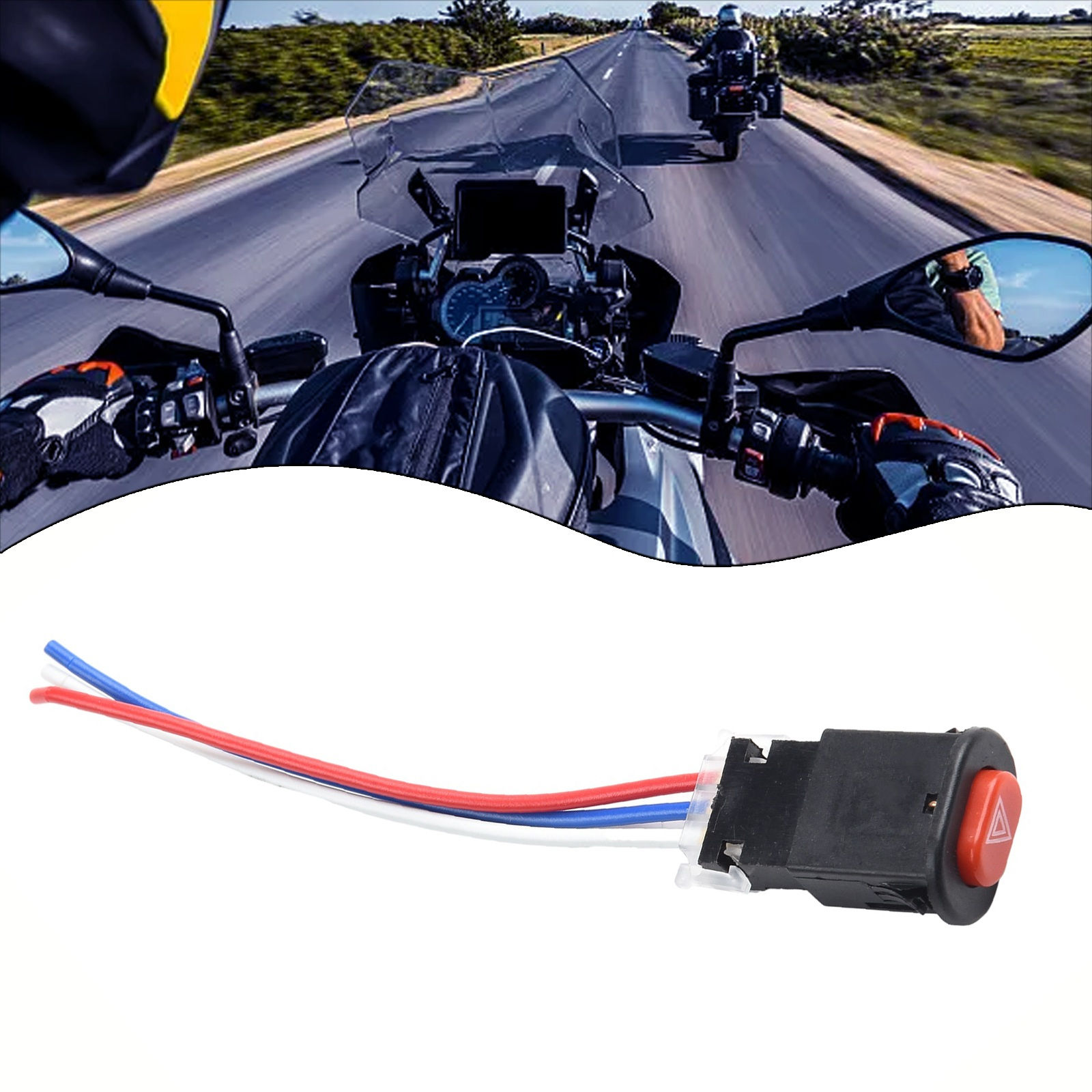 Motorcycle Double Flash Switch Hazard Light Switch Button Flash Warning Scooter