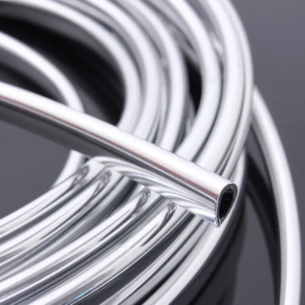 6m Car Door Chrome Moulding Trim Strip Edge Scratch Guard Protector Cover Strip