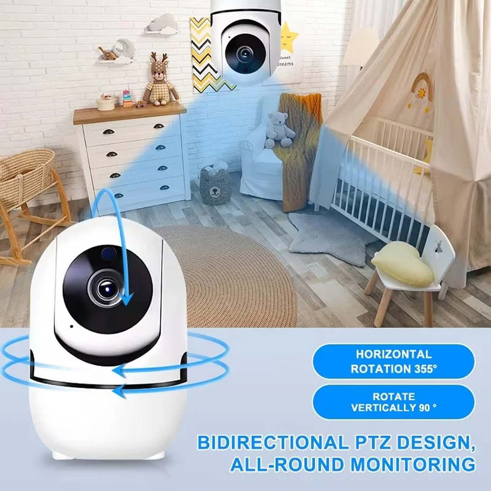 Baby Monitor Smart 2K PTZ Security Camera PEGATAH 360° Auto Tracking AI Detectio
