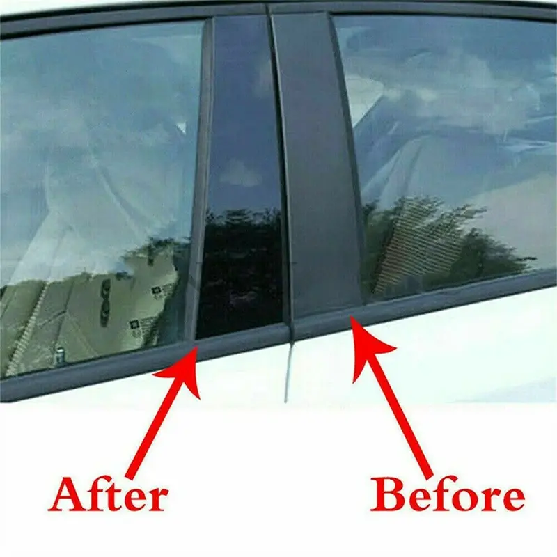 Thumbnail: 6Pcs Car Door Window Pillar Trim Cover Sticker for Jeep Grand Cherokee 2011 2012