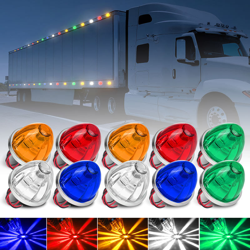 4 inch Truck LED Side Marker Light Watermelon Lens Light 12V 24V Indicators Warn