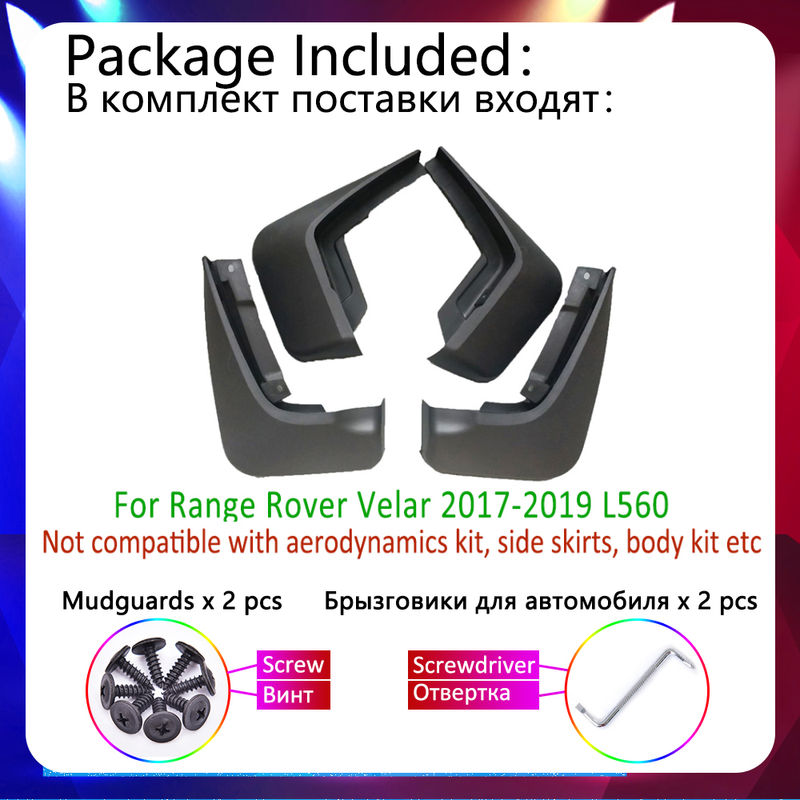 Thumbnail: Car Mud-Flap Fender Mudguards for Range Rover Velar L560 2017 2018 2019 Mudflaps