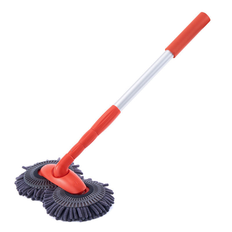Thumbnail: Rotating Double Brush Head Car Wash Mop Auto Supplies Three-Section Telescopic M