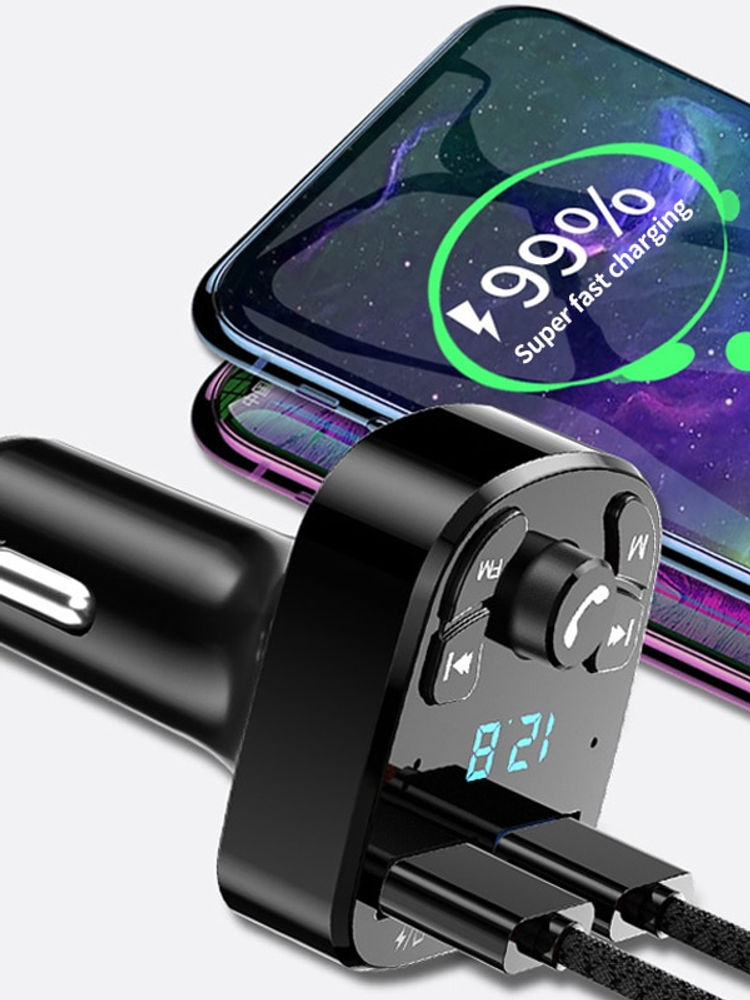 Thumbnail: Car Mp3 Player Dual Usb Fast Charger Fm Bluetooth Receiver Bluetooth Compatible