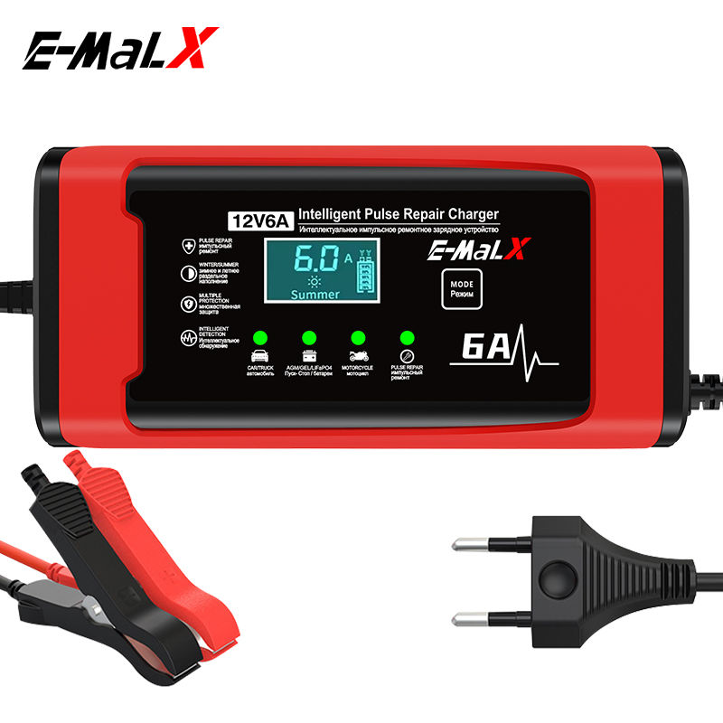 New 12V6A Smart Car Battery Charger Car and Motorcycle Battery Charging Unit 14.