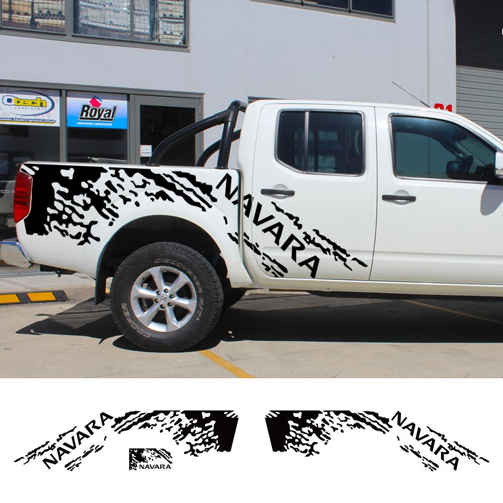 Pickup Body Side Stickers For Nissan Navara SL ST Truck Graphics Splash Grunge D