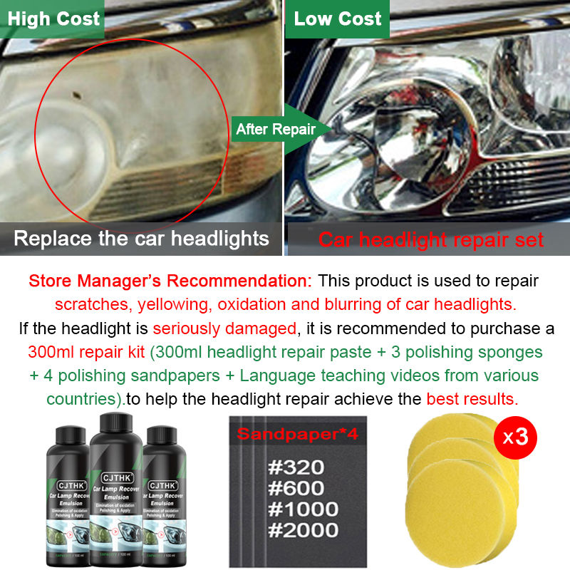 Thumbnail: Car Headlight Restoration Polishing Kits Headlamp Scratch Remover Repair Cleanin