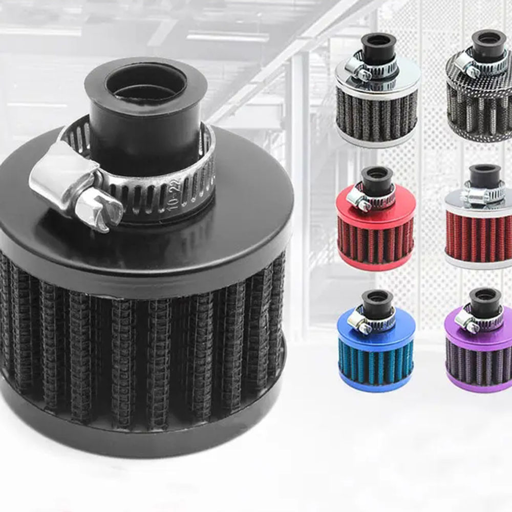 Universal 12mm Car Air Filter Vent Crankcase Breather Filter Valve Stem Covers M