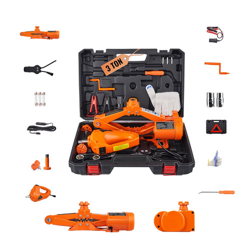 SKYSHALO Electric Car Jack, 3 Tons Capacity, Scissor Jack with