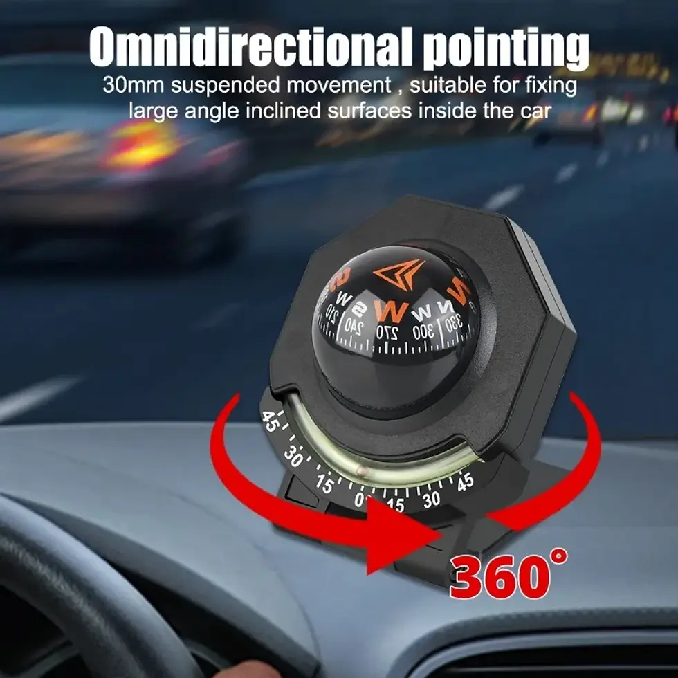 Thumbnail: Car Compass Dashboard Compass with Slope Meter Two-in-one Foldable High-precisio