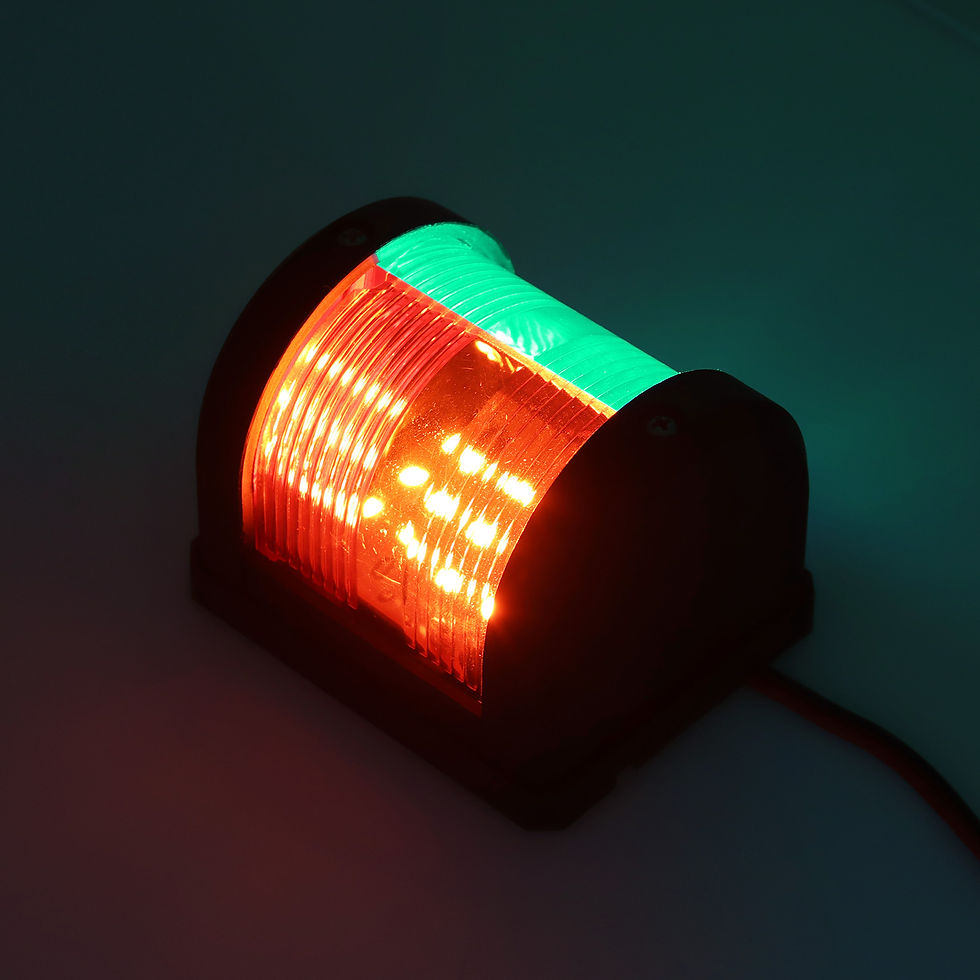 Thumbnail: Bi-Color Marine Navigation Sailing Signal Light 12V LED Red & Green Bow Navigati