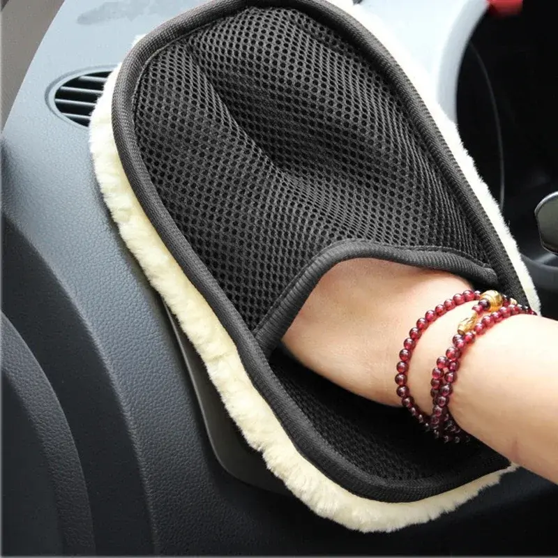 Thumbnail: Car Cleaning Brush Cleaner Microfiber Wool Soft Car Washing Gloves Cleaning Brus