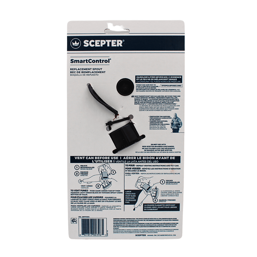Thumbnail: Scepter SmartControl Replacement Spout Black/Green for Fuel Cans 2.59 GPM