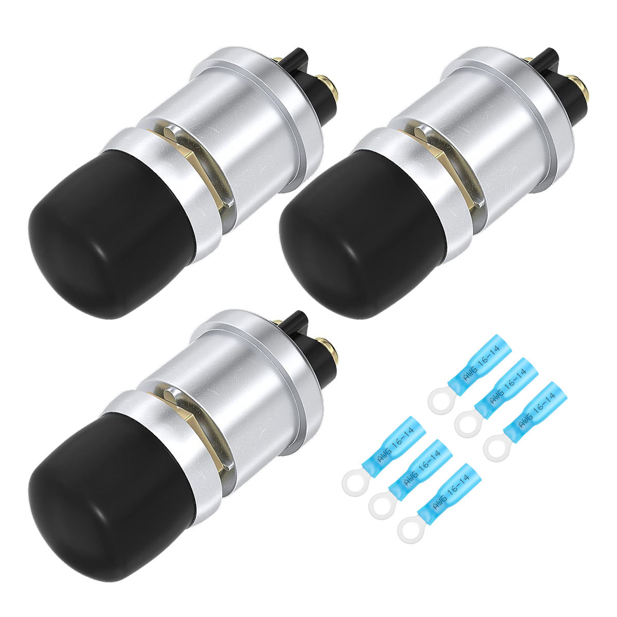 3pcs 60A Ignition Engine Start Switch Waterproof Push Starter Switch For Car Tru