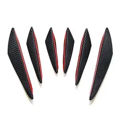 Thumbnail: 4/6Pcs Car Front Bumper Lip Decoration Diffuser Shunt Fin Body Spoiler Canard Va