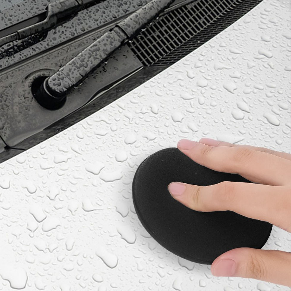 Thumbnail: Car Round Waxing Polish Sponges Interior Leather Seats Cleaning Tools Wax Applic