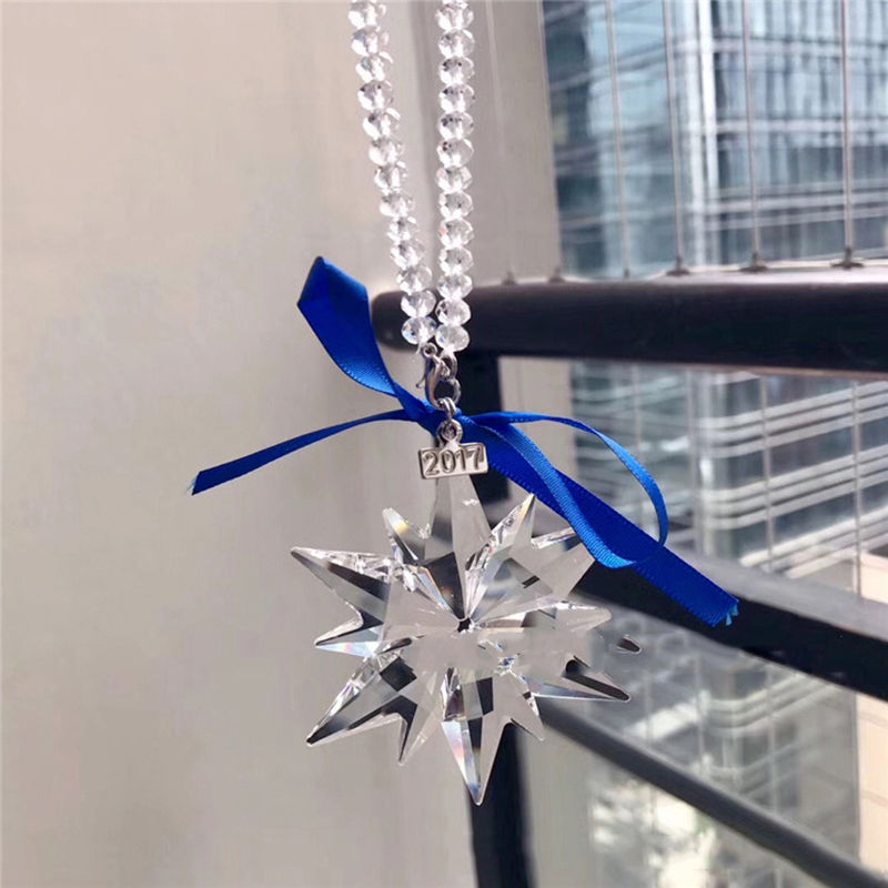 Thumbnail: Exquisite Crystal Snowflakes Car Pendant Decoration Ornaments Sun Catcher Snowfl