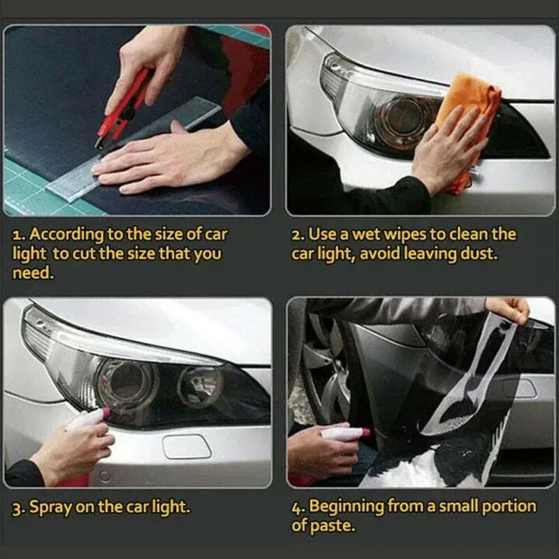 Thumbnail: Easy installation protective film for car 60CM Glossy 3-Layer Car Headlight Lamp