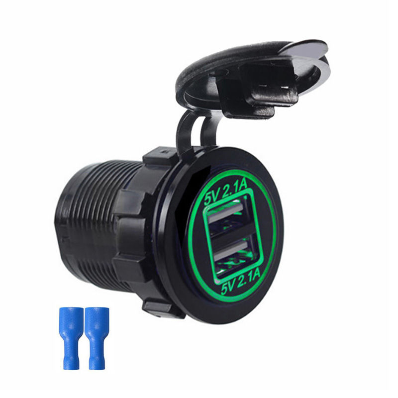 Thumbnail: Dual USB Charger Socket Power Outlet with LED Indicator Light Waterproof 12V 4.2