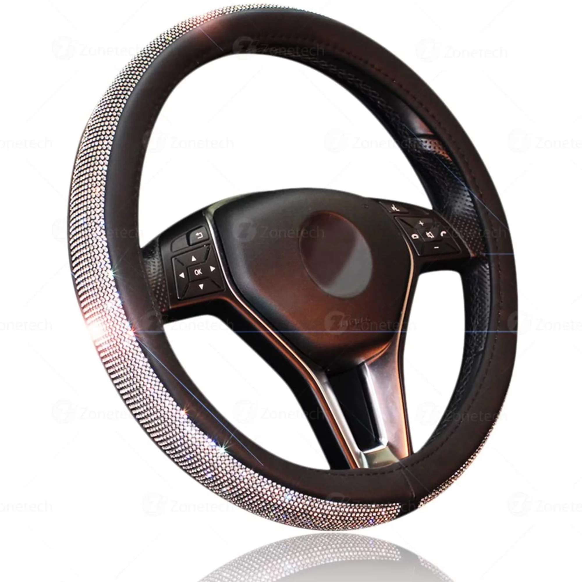 Rhinestone Steering Wheel Cover for Women Bling Car Accessories