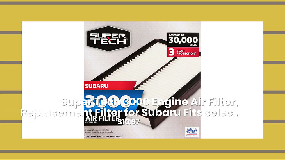 Thumbnail: Super Tech 3000 Engine Air Filter, Replacement Filter for Subaru Fits selec..