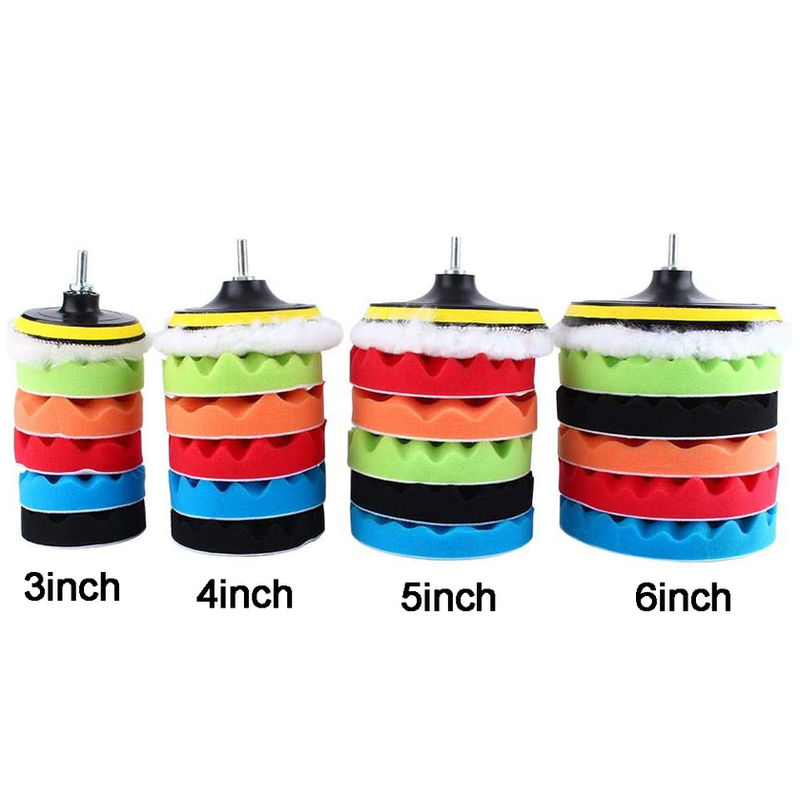 Thumbnail: 3/7/5inch CarPolishing Disc 8Pcs/Set Self-Adhesive Buffing Waxing Sponge Wool Wh