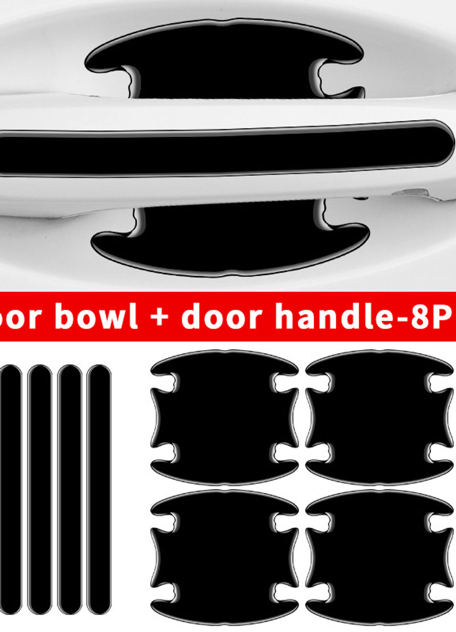 Thumbnail: SEAMETAL Car Door Handle Protective Sticker Wear Resistant Scratch Resistant Bla