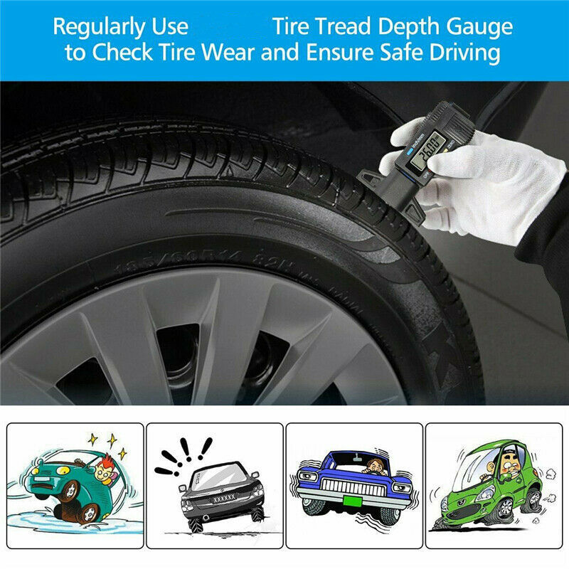 Thumbnail: Digital Car Tyre Tire Tread Depth Gauge Meter Auto Tire Wear Detection Measuring
