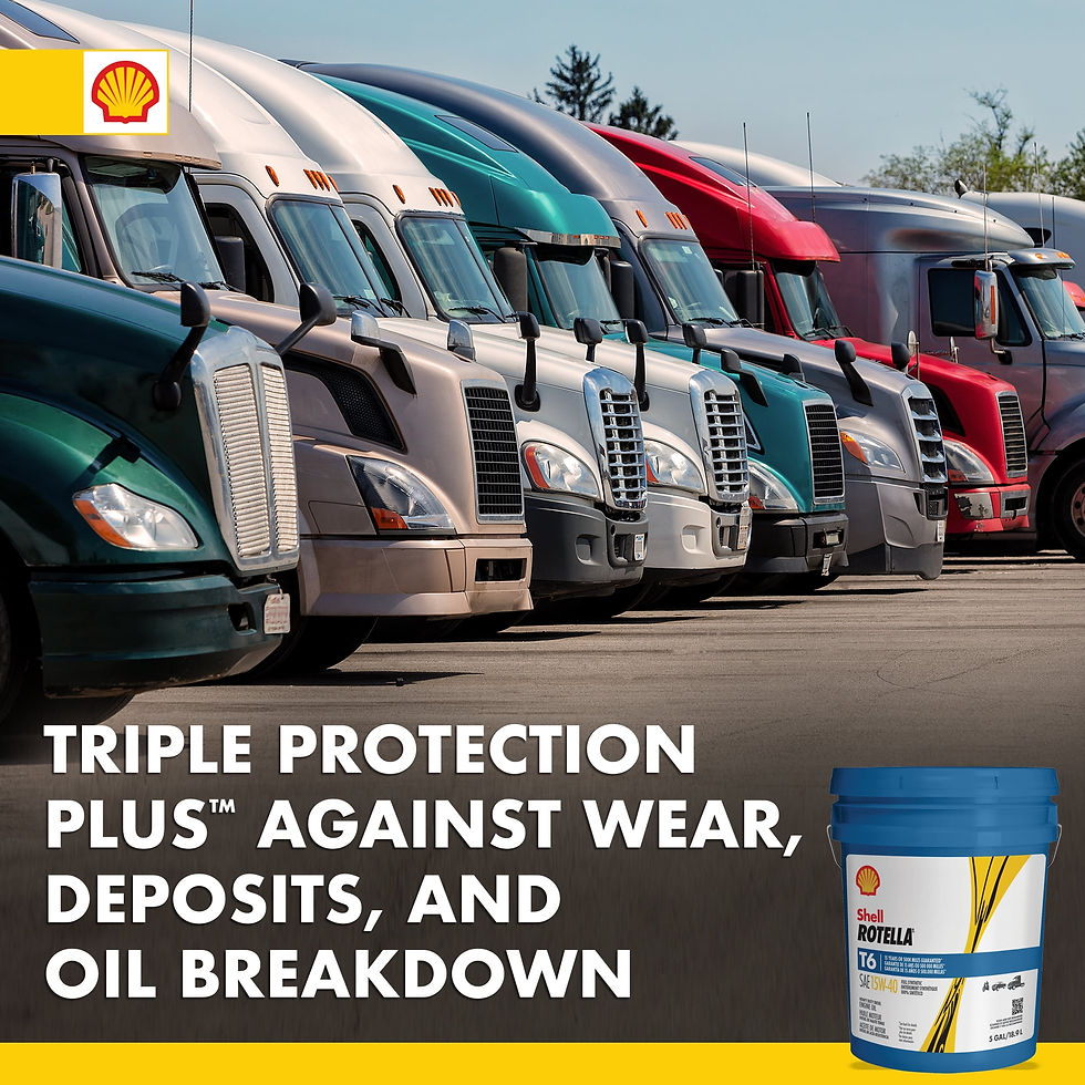 Thumbnail: Shell Rotella T6 Full Synthetic 15W-40 Diesel Engine Oil 5 Gallon